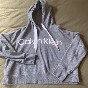 Calvin Klein gray cropped hoodie -size small